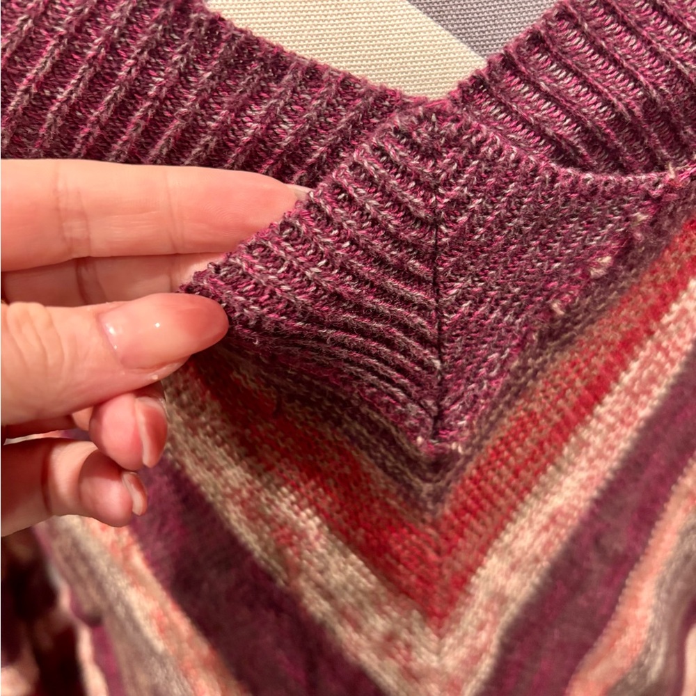 VINTAGE Free People Red and Purple Knit Sweater Dress - Picture 6 of 9